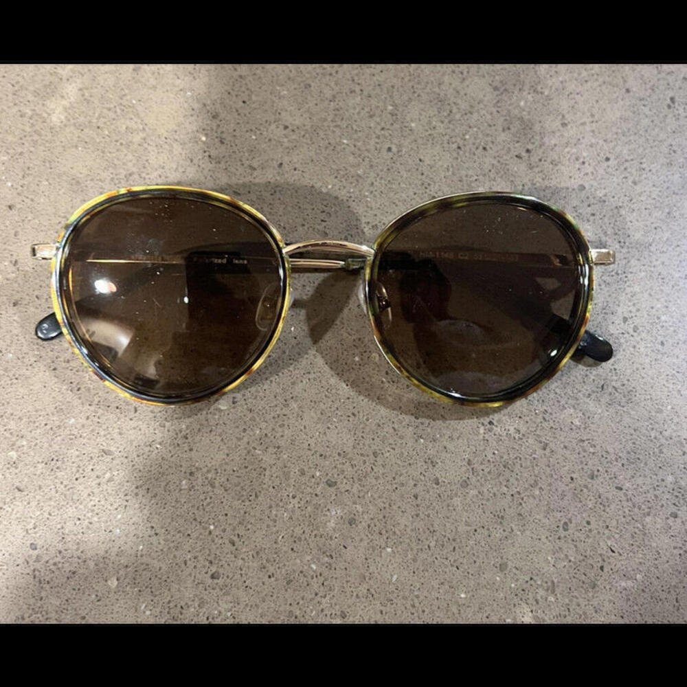 HERMOSSA HM-1146-C2-polarized Turkish Sunglasses Tortoise Circle Shape